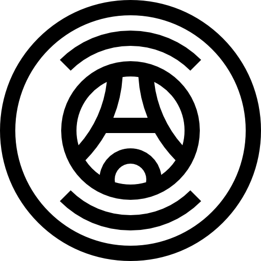 PSG Paris Saint Germain FC Logo with White Background Stock Vector