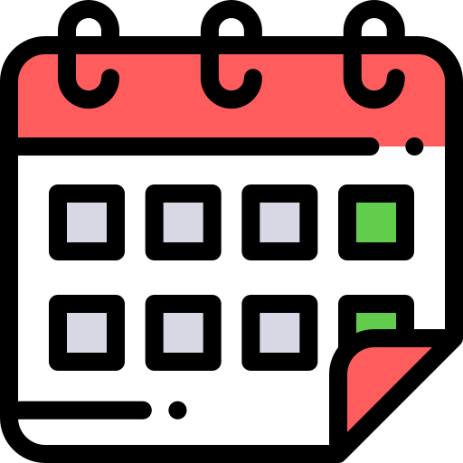 Calendar Detailed Rounded Lineal Color Icon