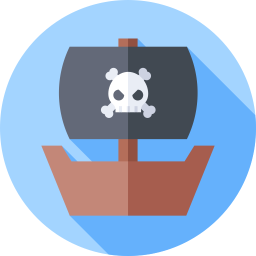 Pirate ship Flat Circular Flat icon