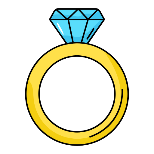 Diamond ring Generic Thin Outline Color icon