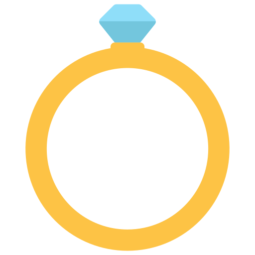 Diamond Ring Juicy Fish Flat Icon