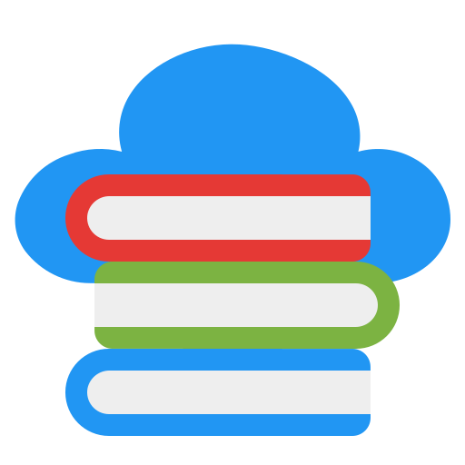 biblioteca en la nube icono gratis