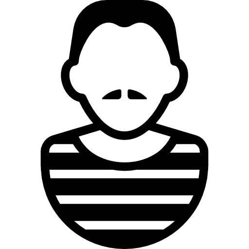 hombre con bigote y camisa a rayas icono gratis