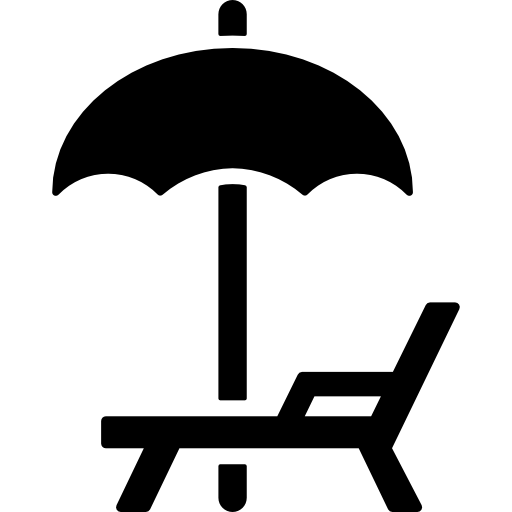 Beach Umbrella And Hammock Free Icon 