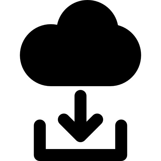 bandeja de entrada en la nube descargando archivos icono gratis