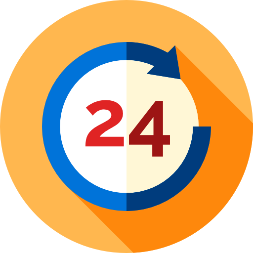 24 hours Flat Circular Flat icon