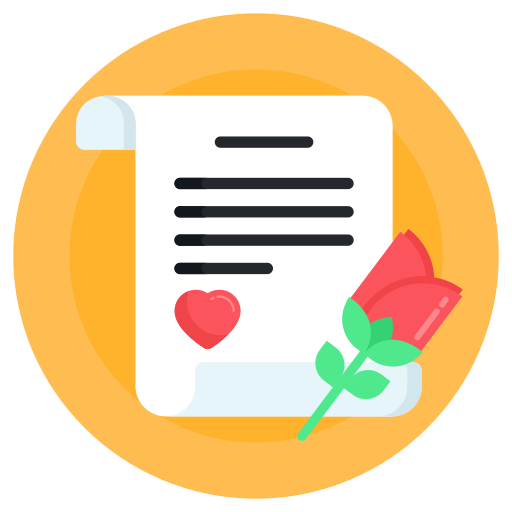 carta de amor icono gratis