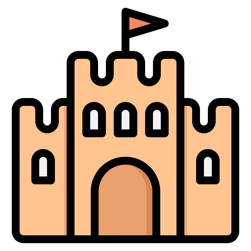 castillo de arena icono gratis