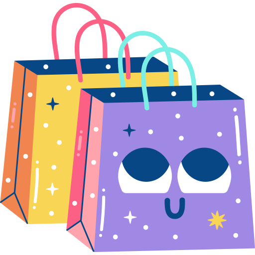 Shopping bag Stickers - Free commerce Stickers