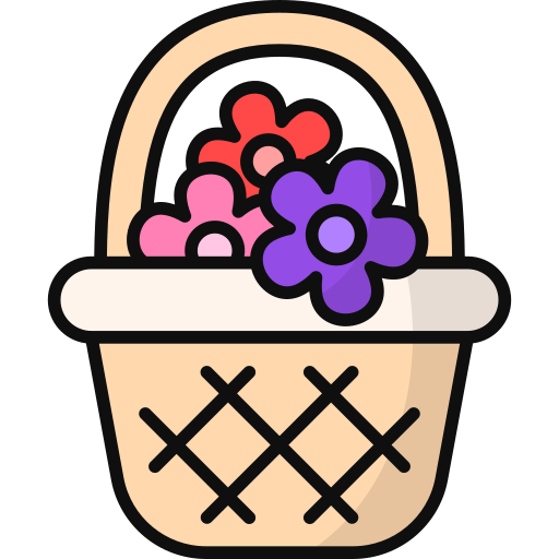 canasta de flores icono gratis