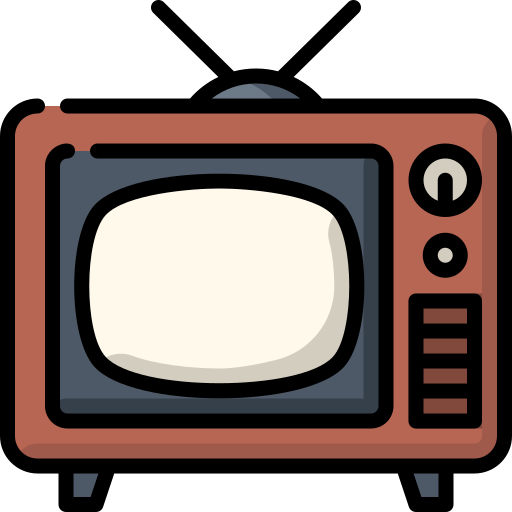 As Seen On Tv With Retro Television Icon Royalty Free SVG