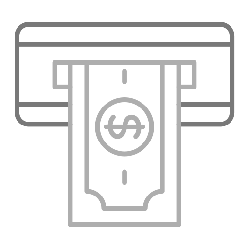 retiro de efectivo icono gratis