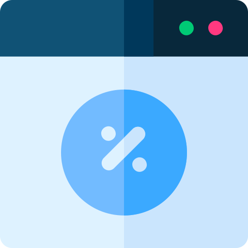 descuento en línea icono gratis