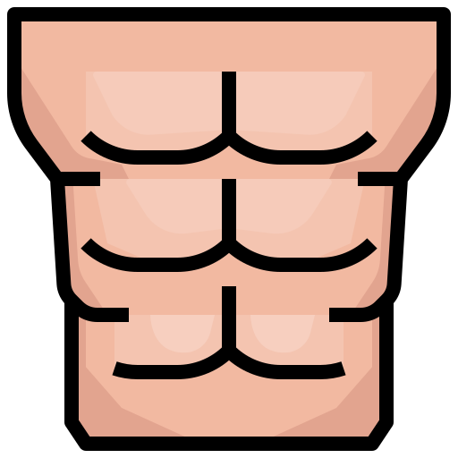 Sixpack abs Icon - Download in Colored Outline Style