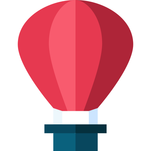 Hot air balloon Basic Straight Flat icon