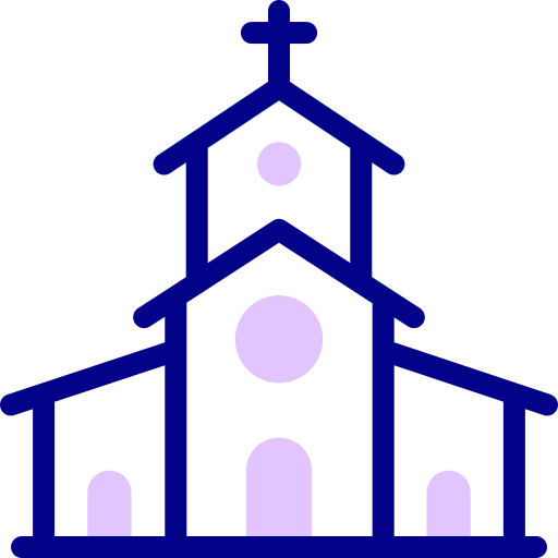 Church Detailed Mixed Lineal color icon