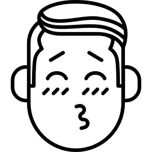 chico besando icono gratis