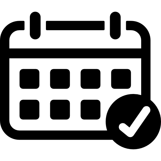 Calendar with Check Mark icon