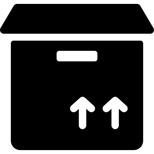 caja de paquete con flechas hacia arriba icono gratis