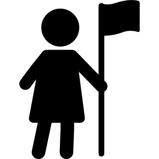 mujer con bandera icono gratis