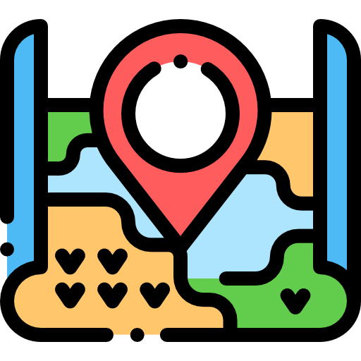 Map Detailed Rounded Lineal Color Icon