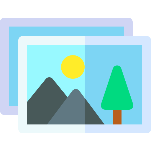 Pictures Basic Rounded Flat icon