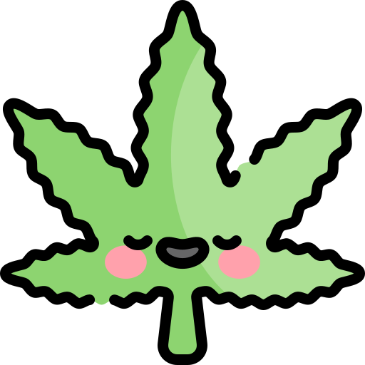 Cannabis Kawaii Lineal color icon