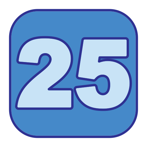 Twenty five Generic Blue icon