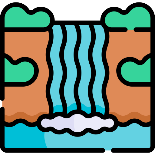 Waterfall Kawaii Lineal color icon