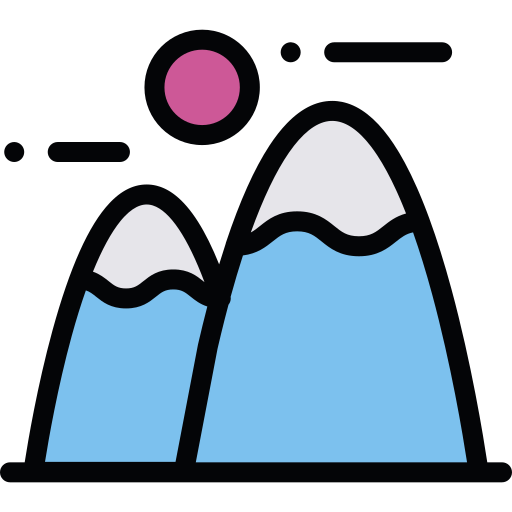 Mountain Detailed Rounded Lineal color icon