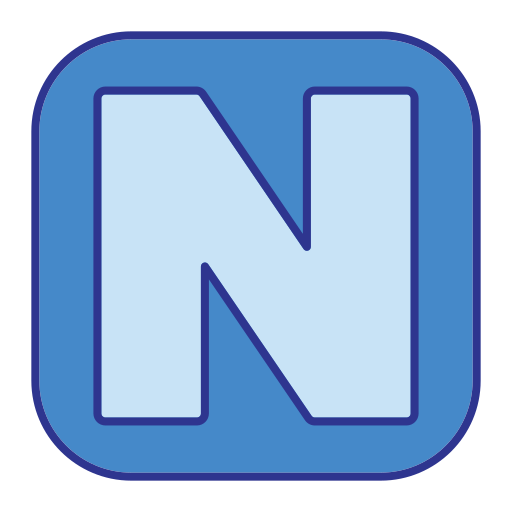 Letter n Generic Blue icon