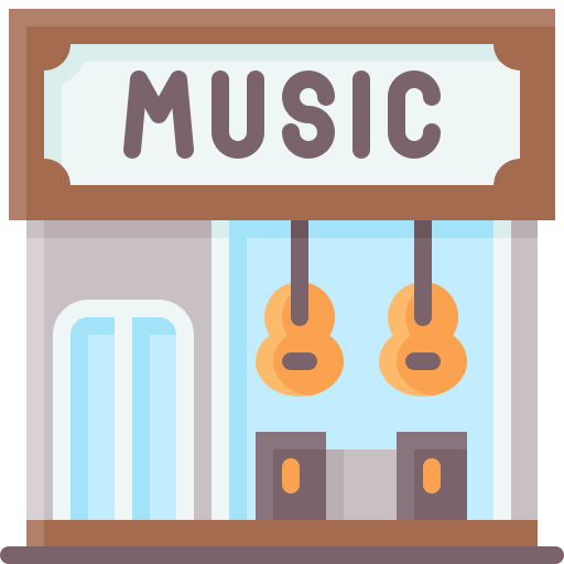 tienda de música icono gratis