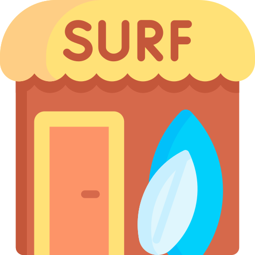 tienda de surf icono gratis