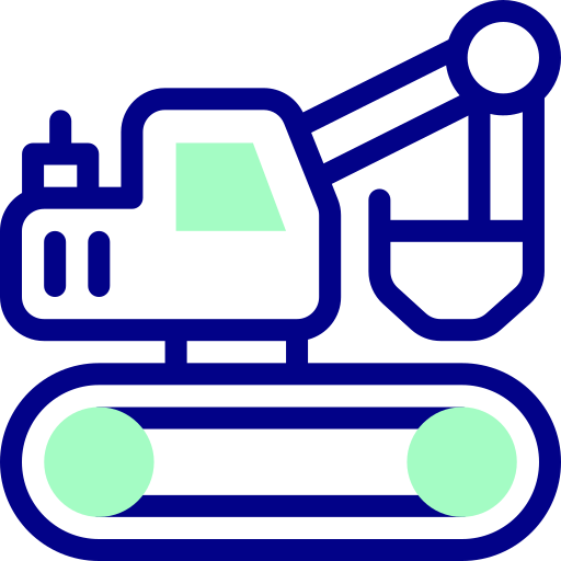 Excavator Detailed Mixed Lineal Color Icon