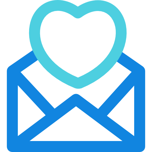 Love letter Kiranshastry Lineal Blue icon