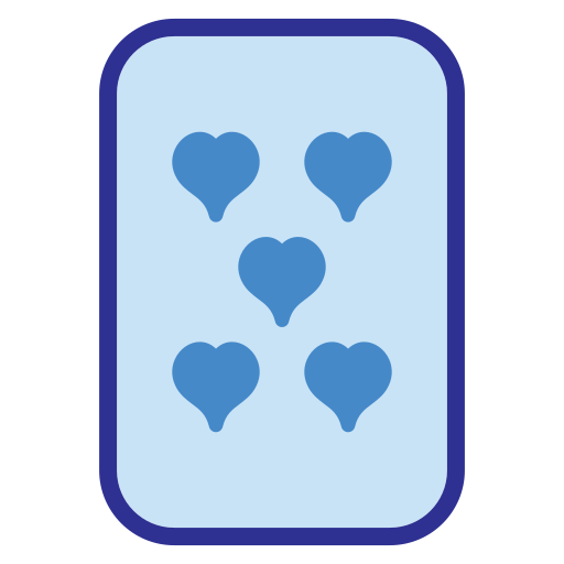 cinco de corazones icono gratis