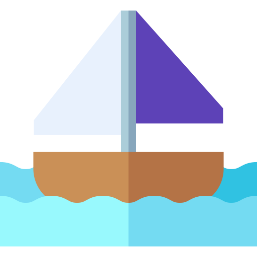 Sailboat Basic Straight Flat Icon