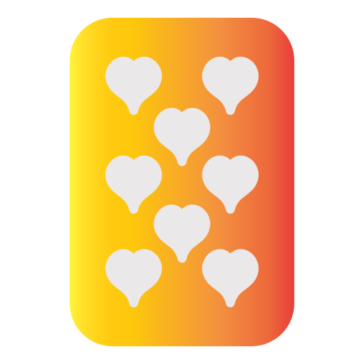 ocho de corazones icono gratis