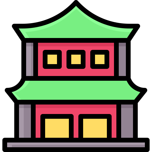 Chinese house Generic Outline Color icon