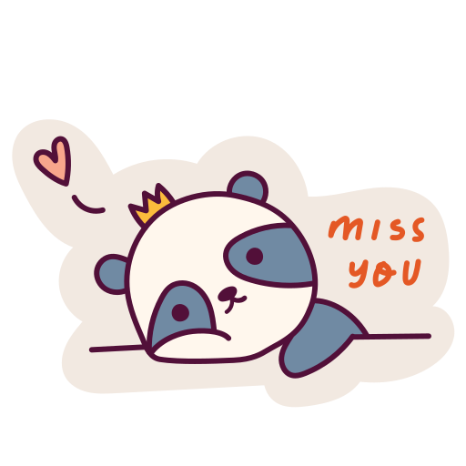 Kawaii Cute Panda With Heart - Panda - Sticker