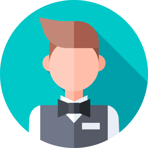 Waiter Flat Circular Flat icon