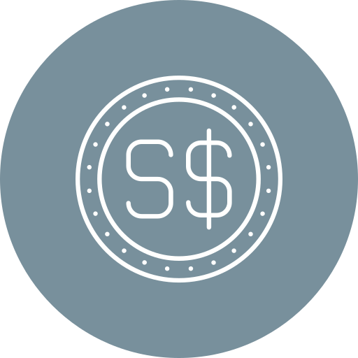 dólar de singapura grátis ícone