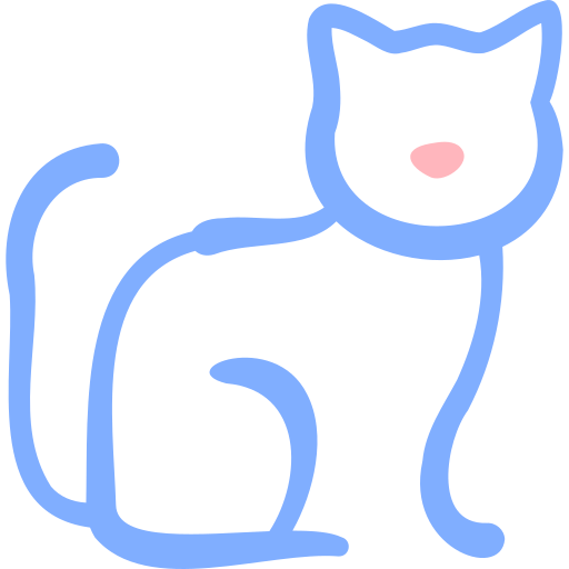 Blue cat icon - Free blue animal icons