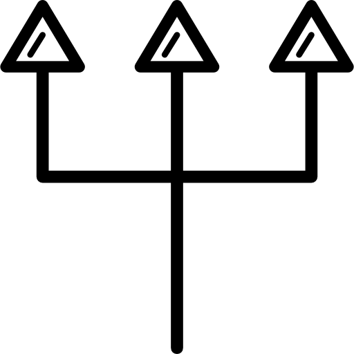 desvío de tres flechas icono gratis