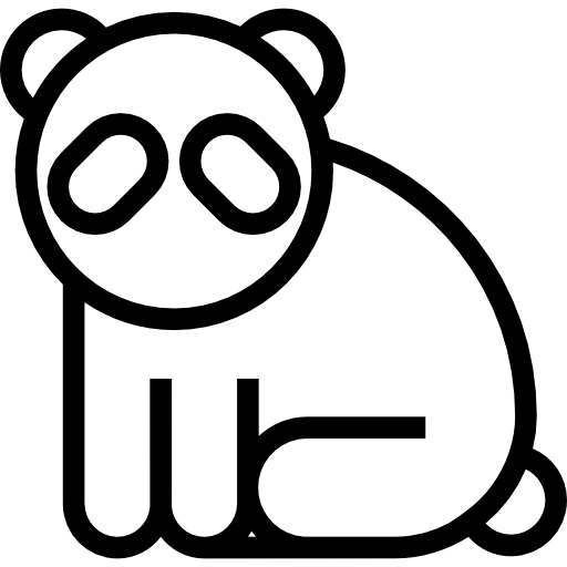 oso panda icono gratis