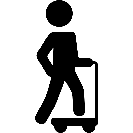 hombre con scooter icono gratis