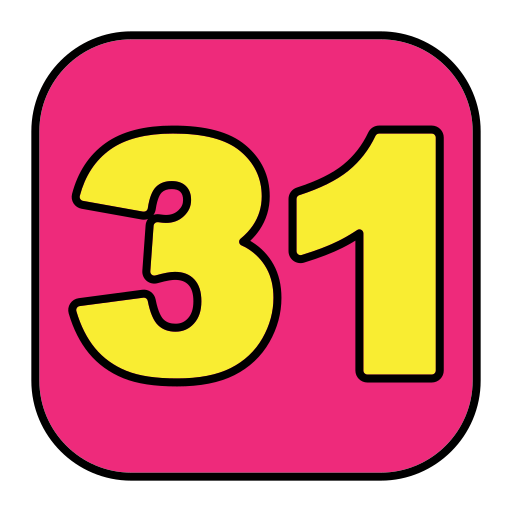 treinta y uno icono gratis
