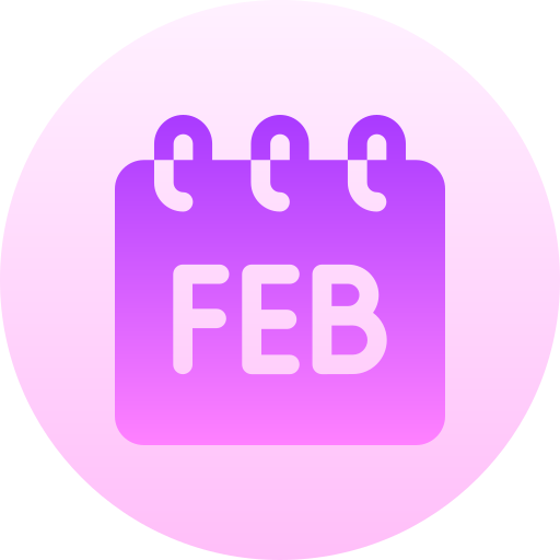 February - Free time and date icons