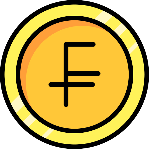 Swiss franc Generic Outline Color icon