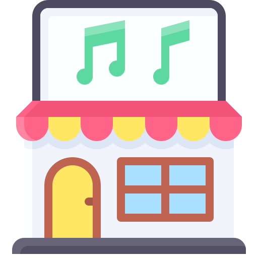 tienda de música icono gratis